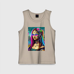 Майка детская хлопок The Gioconda of our days is eclectic, цвет: миндальный