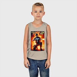 Майка детская хлопок Counter Strike 2 - gamer, цвет: миндальный — фото 2
