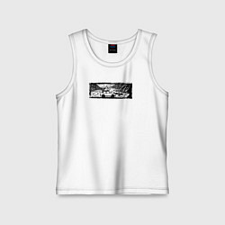 Майка детская хлопок Внедорожник, велосипед и тропы, цвет: белый