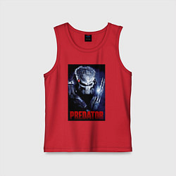 Майка детская хлопок Predator in the helmet, цвет: красный