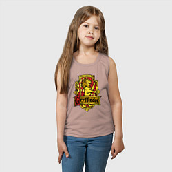 Майка детская хлопок Hogwarts - gryffindor logo, цвет: пыльно-розовый — фото 2