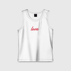 Майка детская хлопок Love для маленького красного сердца, цвет: белый