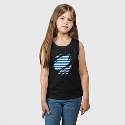Майка детская хлопок Порванная тельняшка, цвет: черный — фото 2