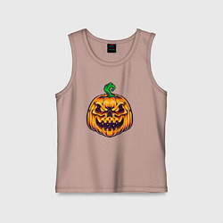 Майка детская хлопок Halloween pumpkin, цвет: пыльно-розовый