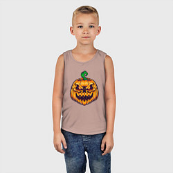 Майка детская хлопок Halloween pumpkin, цвет: пыльно-розовый — фото 2