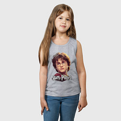 Майка детская хлопок Harry Potter wizard, цвет: меланж — фото 2