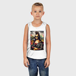 Майка детская хлопок Mona Lisa - punk, цвет: белый — фото 2