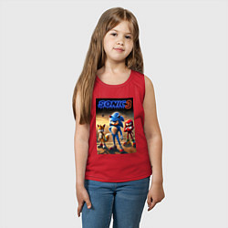 Майка детская хлопок Sonic and his team - movie, цвет: красный — фото 2