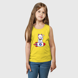 Майка детская хлопок Кот на ракете, цвет: желтый — фото 2