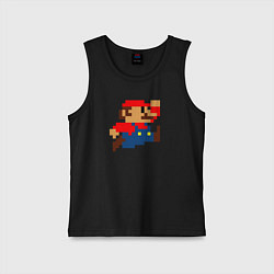 Майка детская хлопок Mario 8 bit, цвет: черный