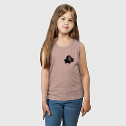 Майка детская хлопок Crazy girl, цвет: пыльно-розовый — фото 2