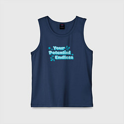 Майка детская хлопок Твой потенциал бесконечен, цвет: тёмно-синий