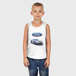 Майка детская хлопок Ford motorsport - sketch, цвет: белый — фото 2
