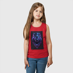 Майка детская хлопок Маска Черной пантеры, цвет: красный — фото 2