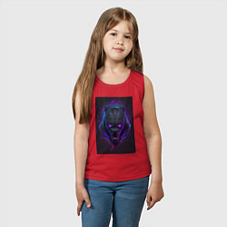 Майка детская хлопок Маска Черной пантеры, цвет: красный — фото 2