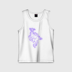 Майка детская хлопок Неоновая фиолетовая лань, цвет: белый