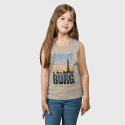 Майка детская хлопок Санкт-Петербург Лахта центр, цвет: миндальный — фото 2