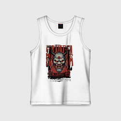 Майка детская хлопок Маска японского демона Хання, цвет: белый