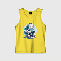 Майка детская хлопок Белый медвежонок - киберспорт, цвет: желтый
