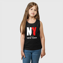 Майка детская хлопок The city of New York, цвет: черный — фото 2