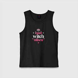Майка детская хлопок Bad witch vibes magic, цвет: черный