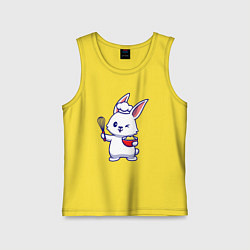 Майка детская хлопок Зайка поварёнок, цвет: желтый