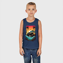 Майка детская хлопок Джип, цвет: тёмно-синий — фото 2