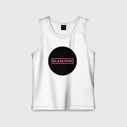 Майка детская хлопок Blackpink logotype - group of South Korea, цвет: белый