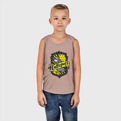 Майка детская хлопок Hufflepuff emblem, цвет: пыльно-розовый — фото 2