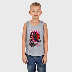 Майка детская хлопок Клинок рассекающий демонов Незуко луна, цвет: меланж — фото 2