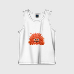 Майка детская хлопок Fluffy monster orange, цвет: белый