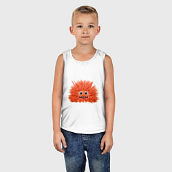 Майка детская хлопок Fluffy monster orange, цвет: белый — фото 2