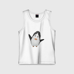 Майка детская хлопок Cartoon penguin, цвет: белый