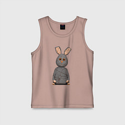 Майка детская хлопок Cartoon hare character, цвет: пыльно-розовый