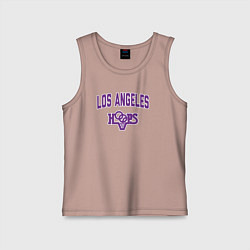 Майка детская хлопок Los Angeles hoops, цвет: пыльно-розовый