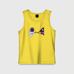 Майка детская хлопок Космический свет фонарика, цвет: желтый