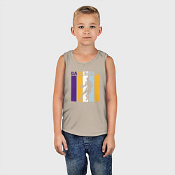 Майка детская хлопок Play basketball, цвет: миндальный — фото 2