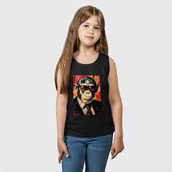 Майка детская хлопок Деловой шимпанзе в смокинге, цвет: черный — фото 2