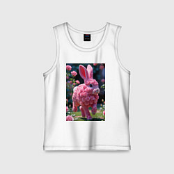 Майка детская хлопок Кролик из роз, цвет: белый