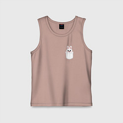 Майка детская хлопок Leebit in pocket, цвет: пыльно-розовый