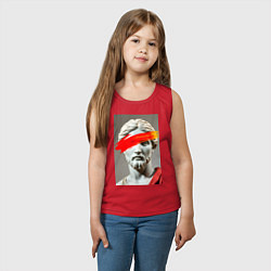 Майка детская хлопок Античная статуя с красным штрихом, цвет: красный — фото 2