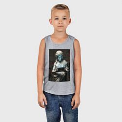 Майка детская хлопок Античная статуя с планшетом, цвет: меланж — фото 2