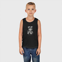Майка детская хлопок Black white teddy, цвет: черный — фото 2