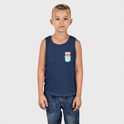 Майка детская хлопок PuppyM in pocket, цвет: тёмно-синий — фото 2