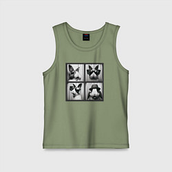 Майка детская хлопок Кролик в фотобудке, цвет: авокадо