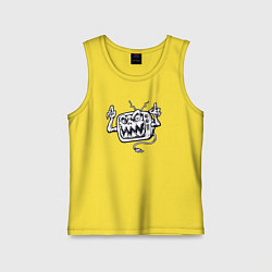 Майка детская хлопок Телевизор монстр, цвет: желтый