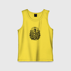 Майка детская хлопок Маяк с розами татуировка, цвет: желтый