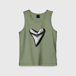 Майка детская хлопок Зуб мегалодона, цвет: авокадо