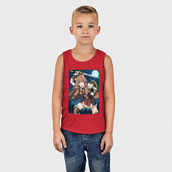 Майка детская хлопок Рафталия сражается в ночи, цвет: красный — фото 2