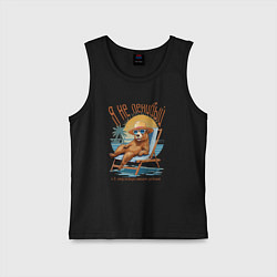 Майка детская хлопок Капибара в энергосберегающем режиме, цвет: черный